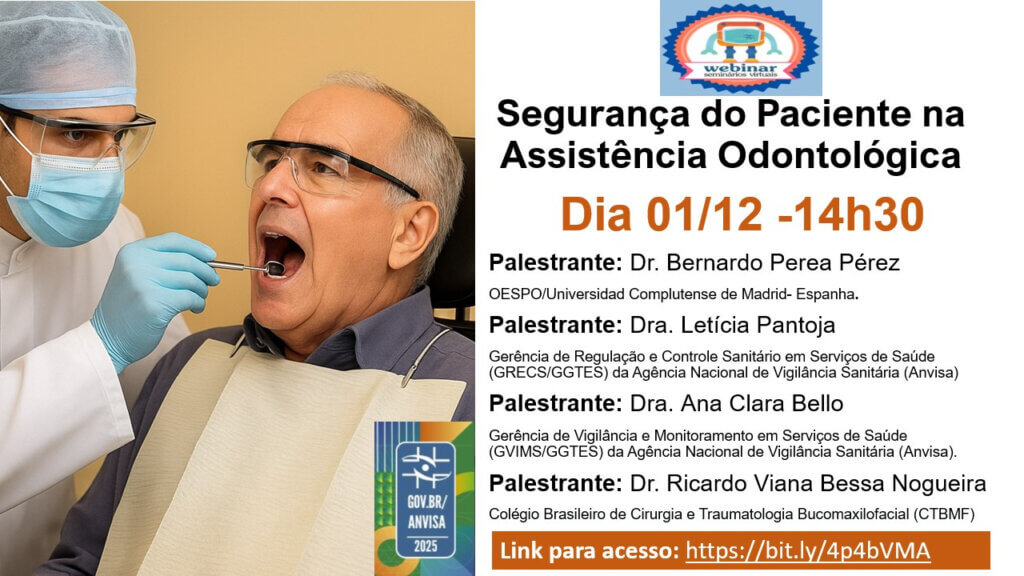 Anvisa convida para Webinar - Segurança do Paciente Odontológico. Uma oportunidade incrível! Saiba como participar neste post.